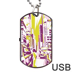 City Street Dog Tag Usb Flash (one Side) by mccallacoulture