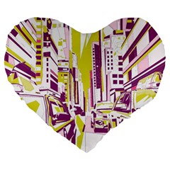 City Street Large 19  Premium Heart Shape Cushions by mccallacoulture