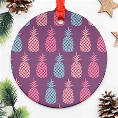 Pineapple Wallpaper Pattern 1462307008mhe Ornament (round) by Sobalvarro