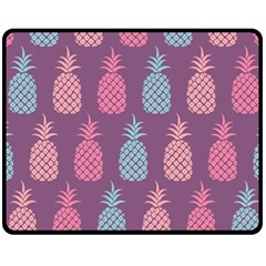 Pineapple Wallpaper Pattern 1462307008mhe Fleece Blanket (medium)  by Sobalvarro