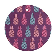 Pineapple Wallpaper Pattern 1462307008mhe Ornament (round) by Sobalvarro