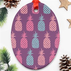 Pineapple Wallpaper Pattern 1462307008mhe Ornament (oval)