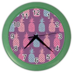 Pineapple Wallpaper Pattern 1462307008mhe Color Wall Clock by Sobalvarro