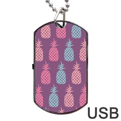 Pineapple Wallpaper Pattern 1462307008mhe Dog Tag Usb Flash (two Sides) by Sobalvarro