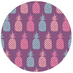 Pineapple Wallpaper Pattern 1462307008mhe Wooden Bottle Opener (round)