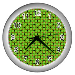 Texture Seamless Christmas Wall Clock (silver) by HermanTelo