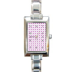 Background Flowers Multicolor Purple Rectangle Italian Charm Watch by HermanTelo