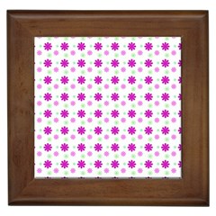 Background Flowers Multicolor Purple Framed Tile by HermanTelo