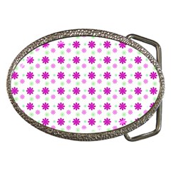 Background Flowers Multicolor Purple Belt Buckles