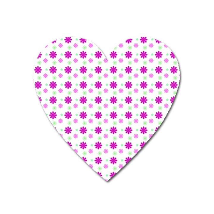 Background Flowers Multicolor Purple Heart Magnet