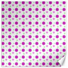 Background Flowers Multicolor Purple Canvas 16  X 16 