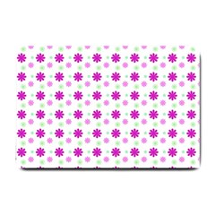 Background Flowers Multicolor Purple Small Doormat 