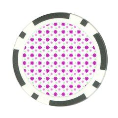 Background Flowers Multicolor Purple Poker Chip Card Guard