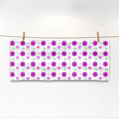 Background Flowers Multicolor Purple Hand Towel