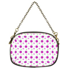 Background Flowers Multicolor Purple Chain Purse (two Sides)