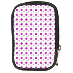 Background Flowers Multicolor Purple Compact Camera Leather Case by HermanTelo