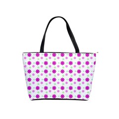 Background Flowers Multicolor Purple Classic Shoulder Handbag