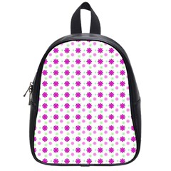 Background Flowers Multicolor Purple School Bag (small)