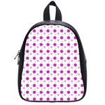 Background Flowers Multicolor Purple School Bag (Small) Front