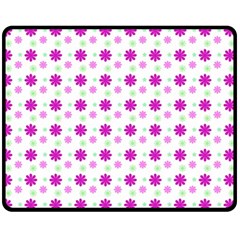 Background Flowers Multicolor Purple Fleece Blanket (medium) 