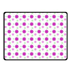 Background Flowers Multicolor Purple Fleece Blanket (small)