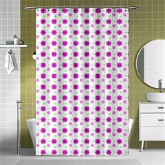 Background Flowers Multicolor Purple Shower Curtain 48  X 72  (small) 