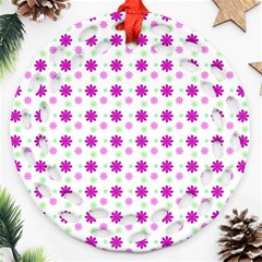 Background Flowers Multicolor Purple Ornament (round Filigree)