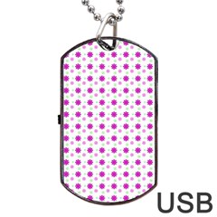 Background Flowers Multicolor Purple Dog Tag Usb Flash (two Sides)