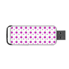 Background Flowers Multicolor Purple Portable Usb Flash (two Sides)