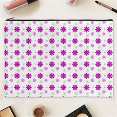 Background Flowers Multicolor Purple Cosmetic Bag (xxxl) by HermanTelo