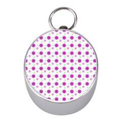 Background Flowers Multicolor Purple Mini Silver Compasses