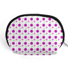 Background Flowers Multicolor Purple Accessory Pouch (medium)