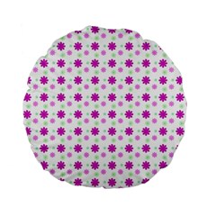 Background Flowers Multicolor Purple Standard 15  Premium Flano Round Cushions