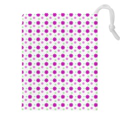 Background Flowers Multicolor Purple Drawstring Pouch (5xl) by HermanTelo