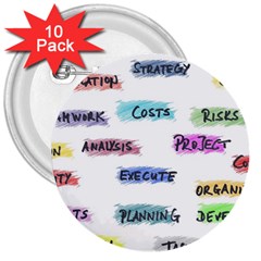 Strategy Communication 3  Buttons (10 Pack)  by HermanTelo