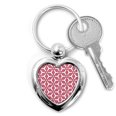 White Red Flowers Texture Key Chain (heart) by HermanTelo