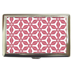 White Red Flowers Texture Cigarette Money Case