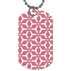 White Red Flowers Texture Dog Tag (two Sides) by HermanTelo