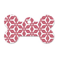 White Red Flowers Texture Dog Tag Bone (one Side) by HermanTelo