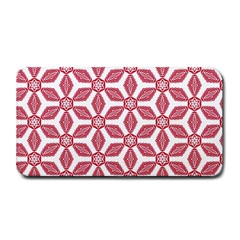 White Red Flowers Texture Medium Bar Mats