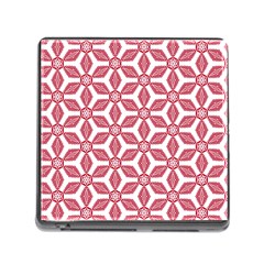 White Red Flowers Texture Memory Card Reader (square 5 Slot)