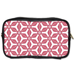 White Red Flowers Texture Toiletries Bag (one Side)