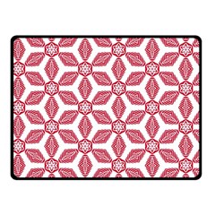 White Red Flowers Texture Fleece Blanket (small)