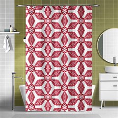 White Red Flowers Texture Shower Curtain 48  X 72  (small) 