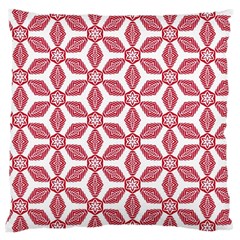 White Red Flowers Texture Large Cushion Case (one Side)