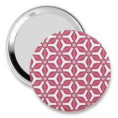 White Red Flowers Texture 3  Handbag Mirrors