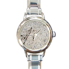 Beach Sand Round Italian Charm Watch by Fractalsandkaleidoscopes