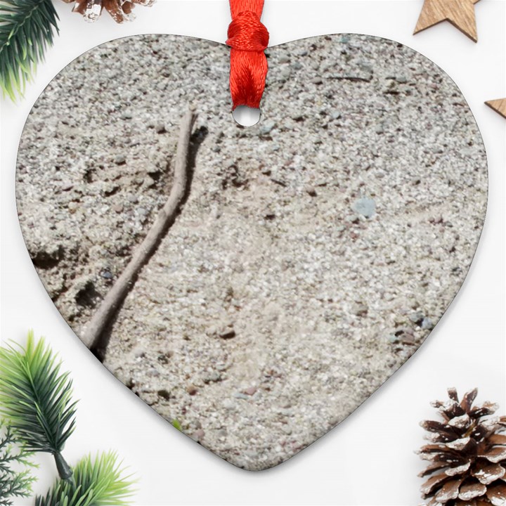 Beach Sand Heart Ornament (Two Sides)