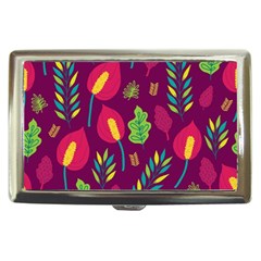 Tropical Flowers On Deep Magenta Cigarette Money Case by mccallacoulture