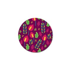 Tropical Flowers On Deep Magenta Golf Ball Marker by mccallacoulture